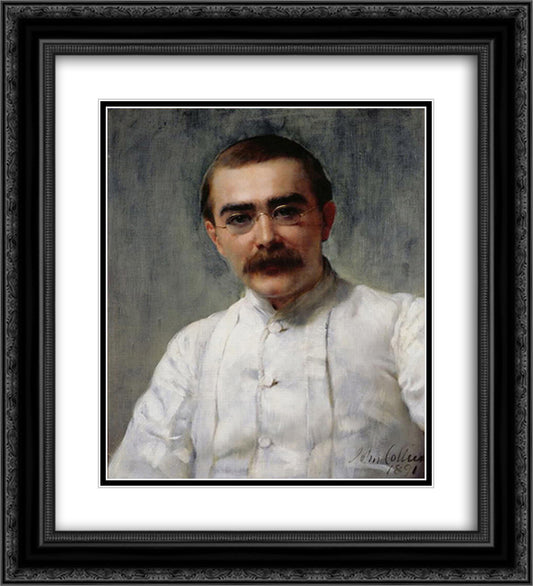 Rudyard Kipling 20x22 Black Ornate Wood Framed Art Print Poster with Double Matting by Collier, John