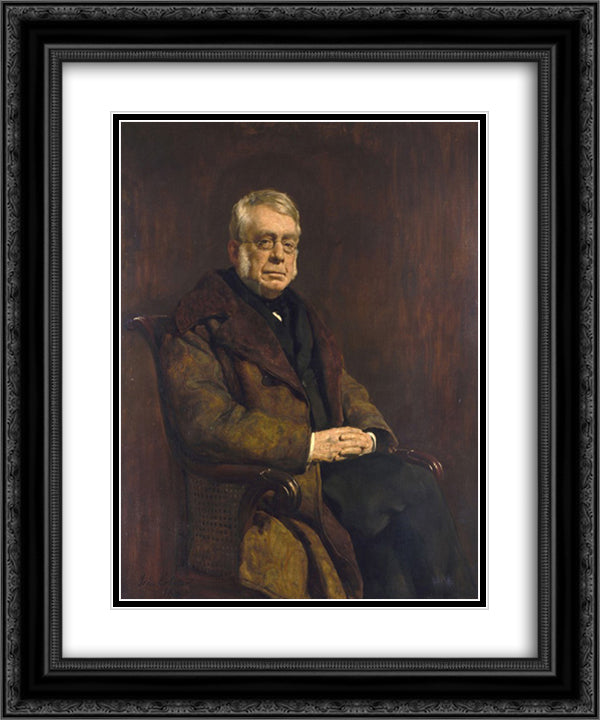 Sir George Biddell Airy 20x24 Black Ornate Wood Framed Art Print Poster with Double Matting by Collier, John