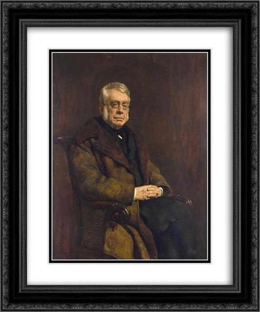 Sir George Biddell Airy 20x24 Black Ornate Wood Framed Art Print Poster with Double Matting by Collier, John