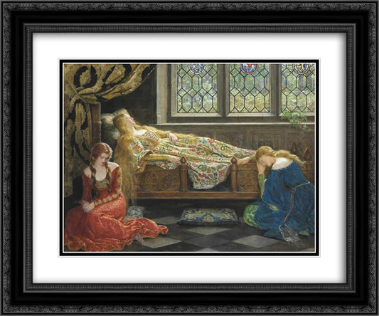 Sleeping Beauty 24x20 Black Ornate Wood Framed Art Print Poster with Double Matting by Collier, John