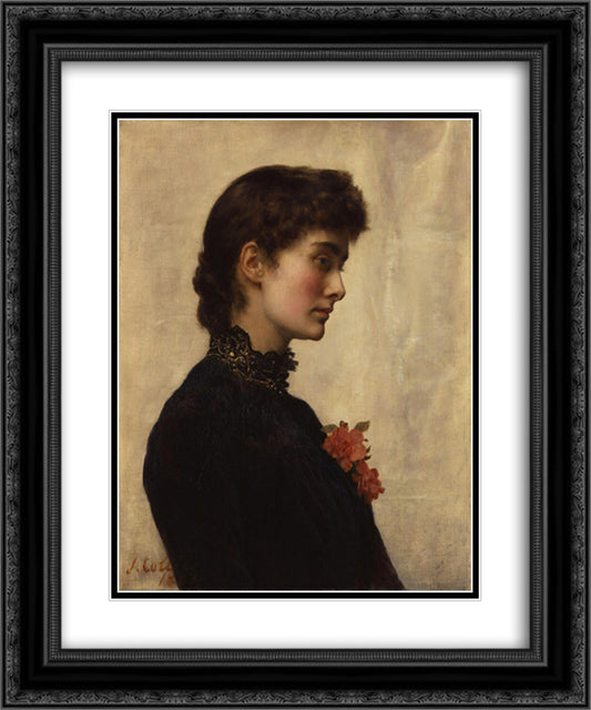 The Artist's Wife, Marion Collier (nee Huxley) 20x24 Black Ornate Wood Framed Art Print Poster with Double Matting by Collier, John