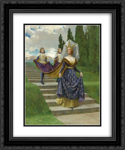 The Grand Lady 20x24 Black Ornate Wood Framed Art Print Poster with Double Matting by Collier, John