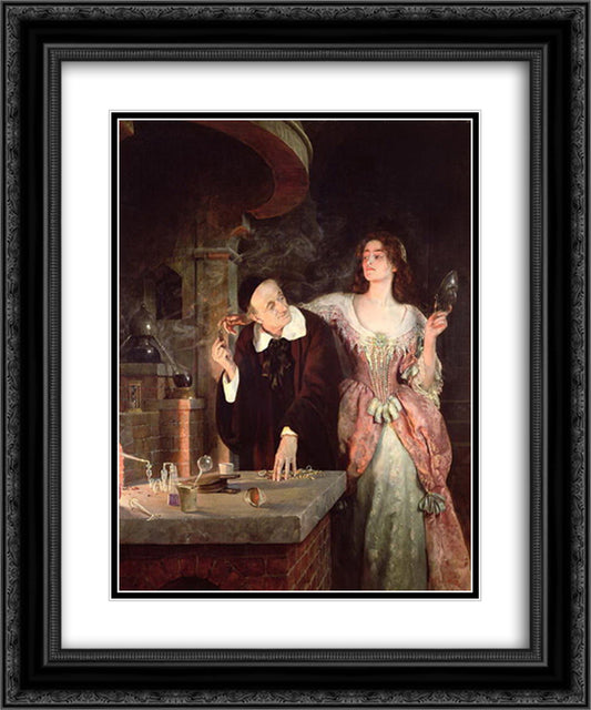 The Laboratory 20x24 Black Ornate Wood Framed Art Print Poster with Double Matting by Collier, John