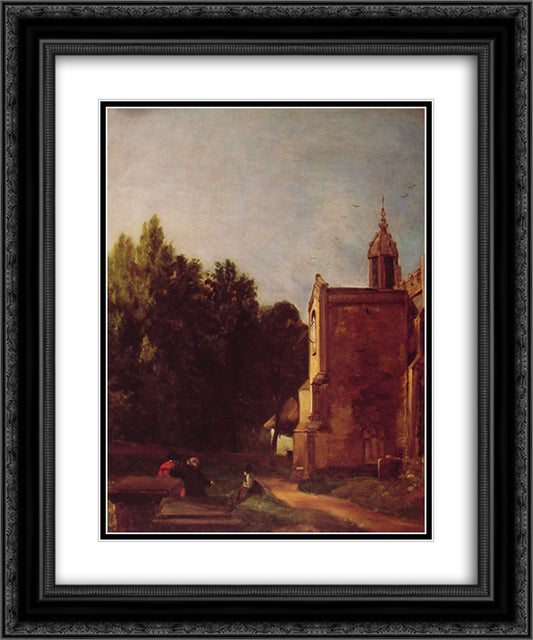 A Church Porch 20x24 Black Ornate Wood Framed Art Print Poster with Double Matting by Constable, John