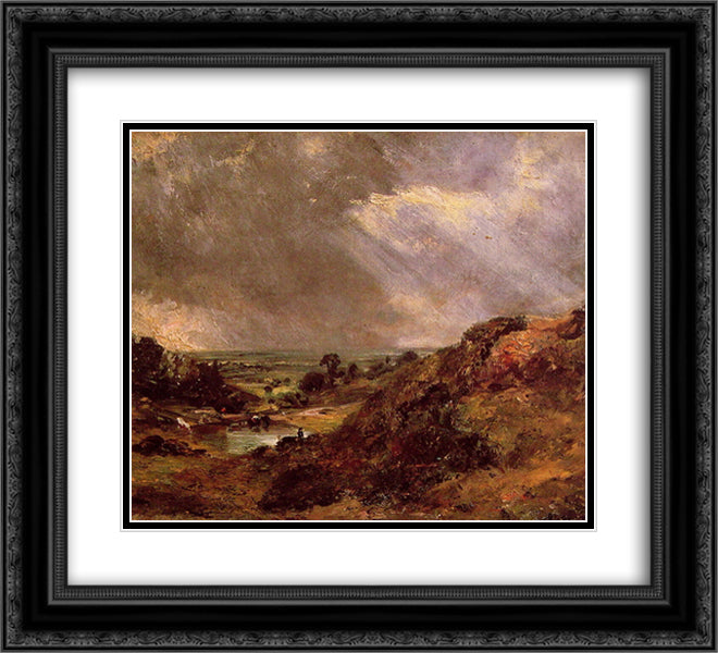 Branch Hill Pond Hampstead 22x20 Black Ornate Wood Framed Art Print Poster with Double Matting by Constable, John