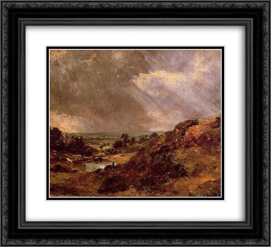 Branch Hill Pond Hampstead 22x20 Black Ornate Wood Framed Art Print Poster with Double Matting by Constable, John