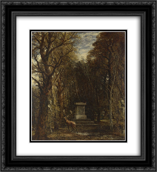 Cenotaph to the Memory of Sir Joshua Reynolds 20x22 Black Ornate Wood Framed Art Print Poster with Double Matting by Constable, John