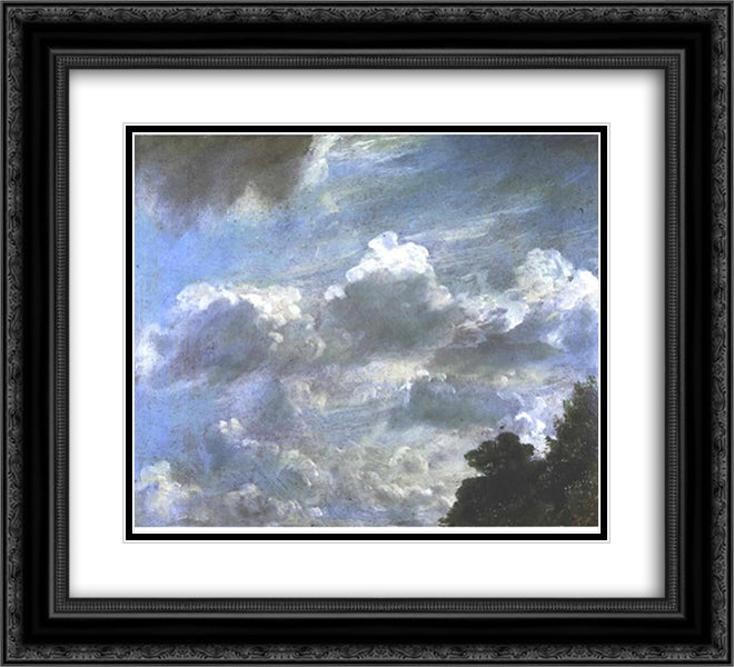 Cloud Study 22x20 Black Ornate Wood Framed Art Print Poster with Double Matting by Constable, John