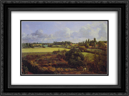 Golding Constable's Kitchen Garden 24x18 Black Ornate Wood Framed Art Print Poster with Double Matting by Constable, John