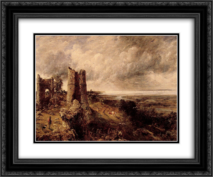 Hadleigh Castle 24x20 Black Ornate Wood Framed Art Print Poster with Double Matting by Constable, John