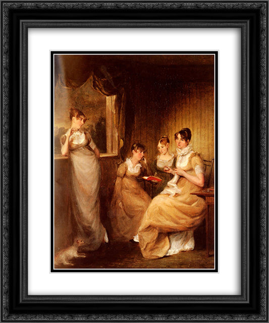 Ladies From The Family Of Mr William Mason Of Colchester 20x24 Black Ornate Wood Framed Art Print Poster with Double Matting by Constable, John