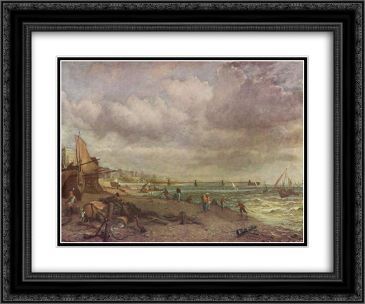 Marine Parade and Old Chain Pier 24x20 Black Ornate Wood Framed Art Print Poster with Double Matting by Constable, John