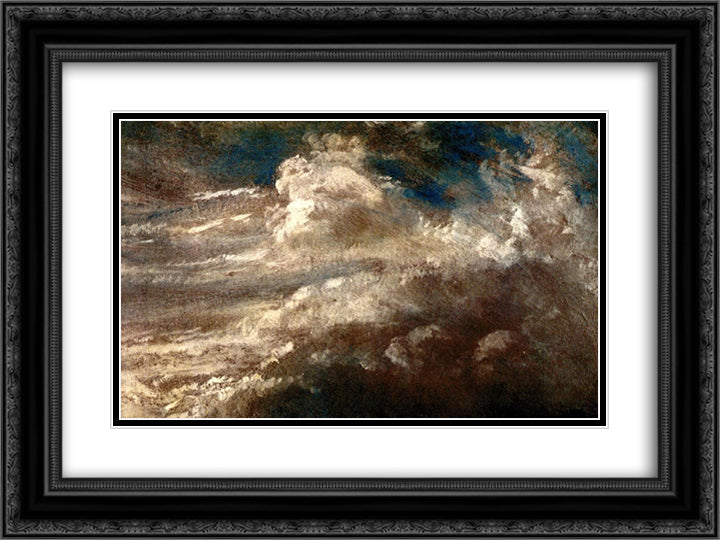 Nuvens 24x18 Black Ornate Wood Framed Art Print Poster with Double Matting by Constable, John