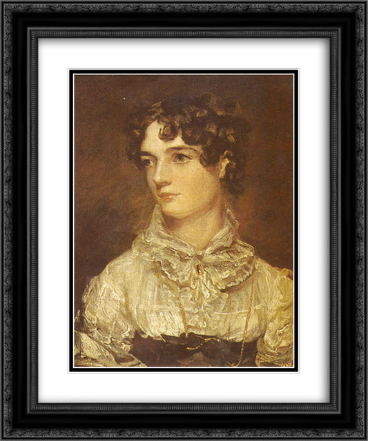 Portrait of Maria Bicknell 20x24 Black Ornate Wood Framed Art Print Poster with Double Matting by Constable, John