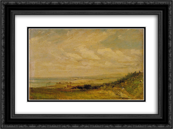 Shoreham Bay near Brighton 24x18 Black Ornate Wood Framed Art Print Poster with Double Matting by Constable, John