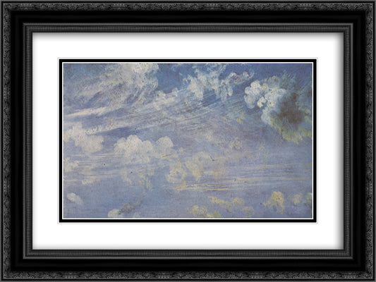 Spring clouds study 24x18 Black Ornate Wood Framed Art Print Poster with Double Matting by Constable, John