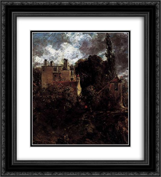 The Admiral's House (The Grove) 20x22 Black Ornate Wood Framed Art Print Poster with Double Matting by Constable, John