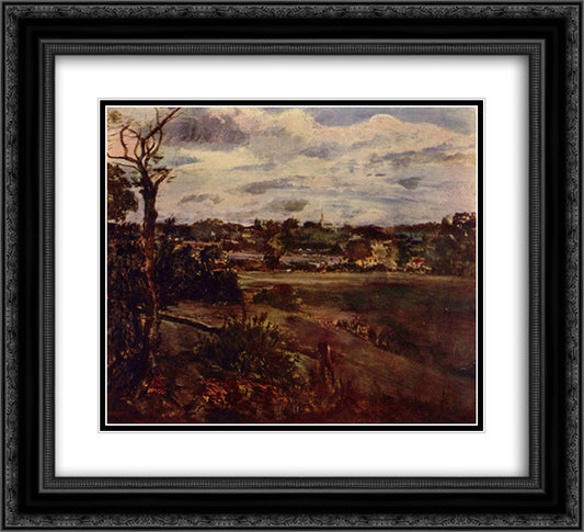 View of Highgate from Hampstead Heath 22x20 Black Ornate Wood Framed Art Print Poster with Double Matting by Constable, John