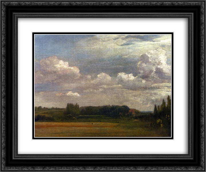 View Towards The Rectory From East Bergholt House 24x20 Black Ornate Wood Framed Art Print Poster with Double Matting by Constable, John