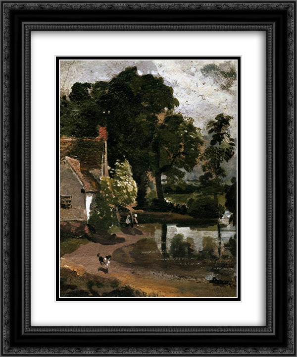 Willy Lot's House 20x24 Black Ornate Wood Framed Art Print Poster with Double Matting by Constable, John