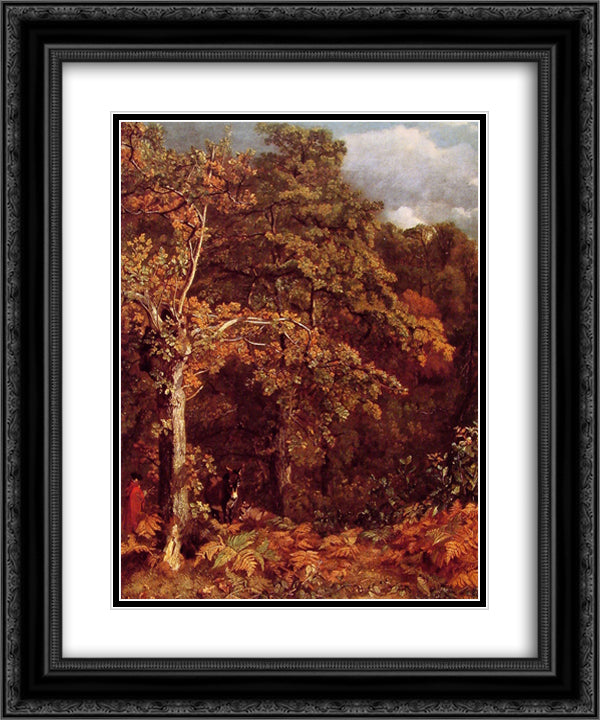 Wooded Landscape 20x24 Black Ornate Wood Framed Art Print Poster with Double Matting by Constable, John