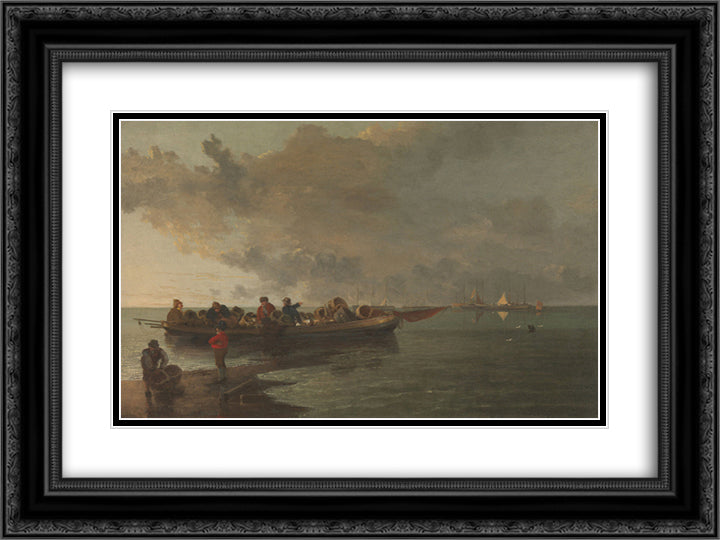 A Barge with a Wounded Soldier 24x18 Black Ornate Wood Framed Art Print Poster with Double Matting by Crome, John