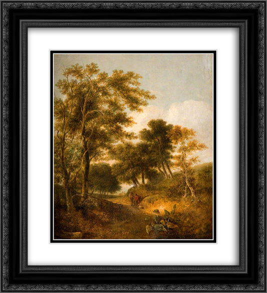 Lane near Norwich 20x22 Black Ornate Wood Framed Art Print Poster with Double Matting by Crome, John