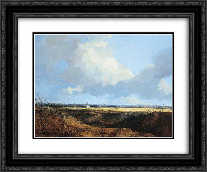 St Benet's Abbey, Norfolk 24x20 Black Ornate Wood Framed Art Print Poster with Double Matting by Crome, John