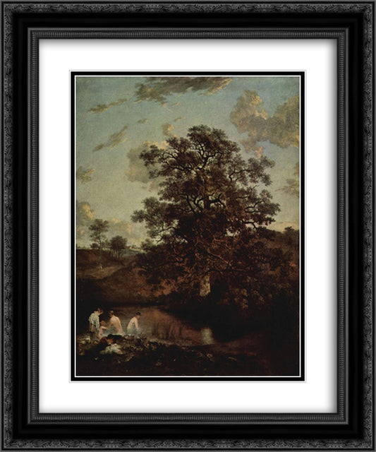 The Poringland Oak 20x24 Black Ornate Wood Framed Art Print Poster with Double Matting by Crome, John