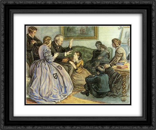 A Winter's Tale 24x20 Black Ornate Wood Framed Art Print Poster with Double Matting by Millais, John Everett