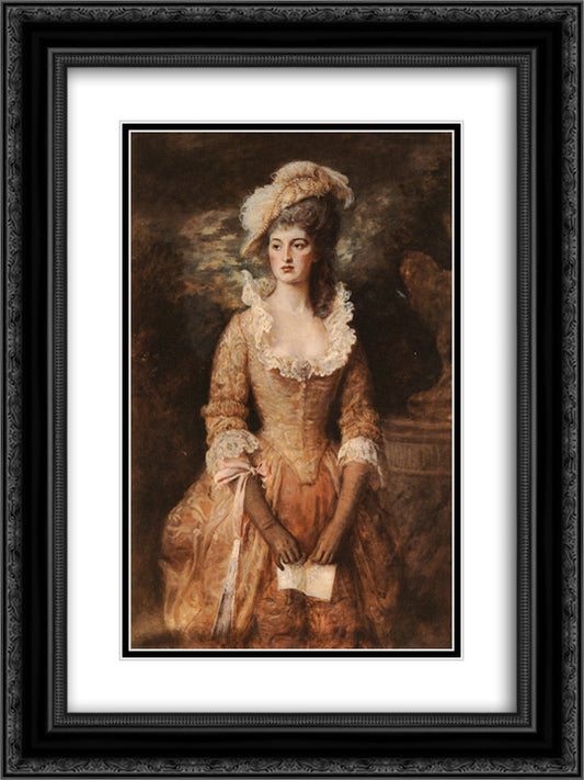 Clarissa 18x24 Black Ornate Wood Framed Art Print Poster with Double Matting by Millais, John Everett