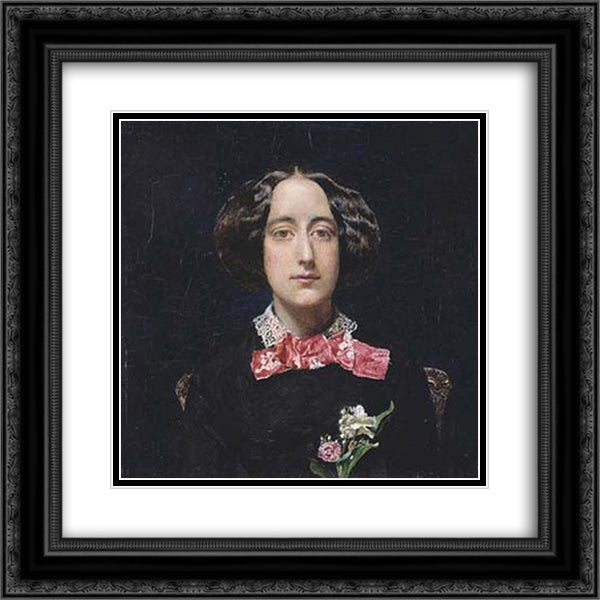 Emily Patmore 20x20 Black Ornate Wood Framed Art Print Poster with Double Matting by Millais, John Everett