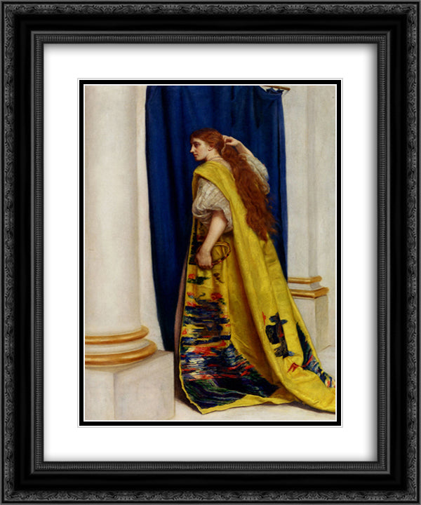 Esther 20x24 Black Ornate Wood Framed Art Print Poster with Double Matting by Millais, John Everett