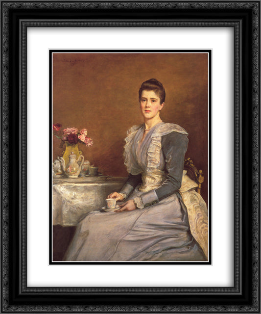 Mary Chamberlain 20x24 Black Ornate Wood Framed Art Print Poster with Double Matting by Millais, John Everett