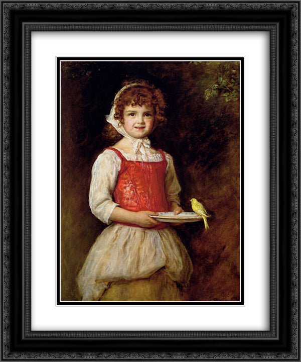 Merry 20x24 Black Ornate Wood Framed Art Print Poster with Double Matting by Millais, John Everett