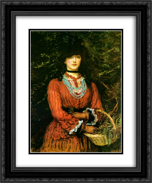 Miss Eveleen Tennant 20x24 Black Ornate Wood Framed Art Print Poster with Double Matting by Millais, John Everett