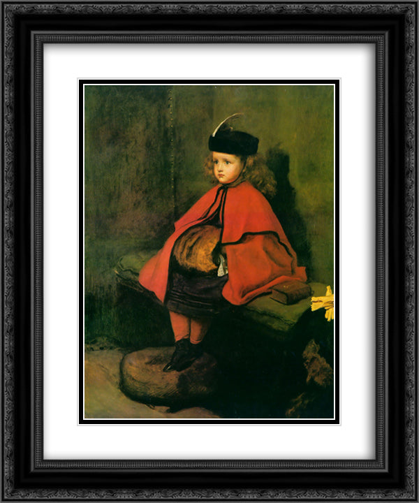 My First Sermon 20x24 Black Ornate Wood Framed Art Print Poster with Double Matting by Millais, John Everett