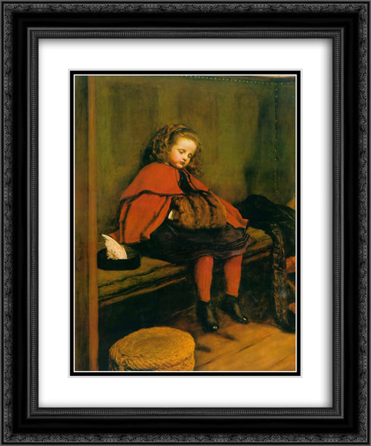 My Second Sermon 20x24 Black Ornate Wood Framed Art Print Poster with Double Matting by Millais, John Everett