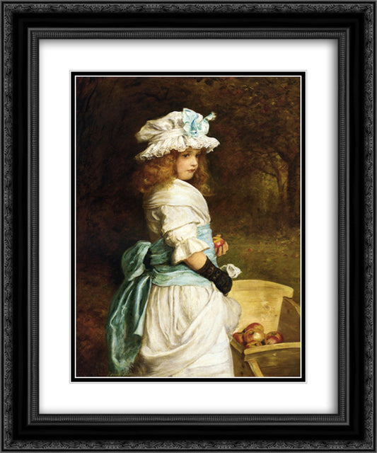 Pomona 20x24 Black Ornate Wood Framed Art Print Poster with Double Matting by Millais, John Everett