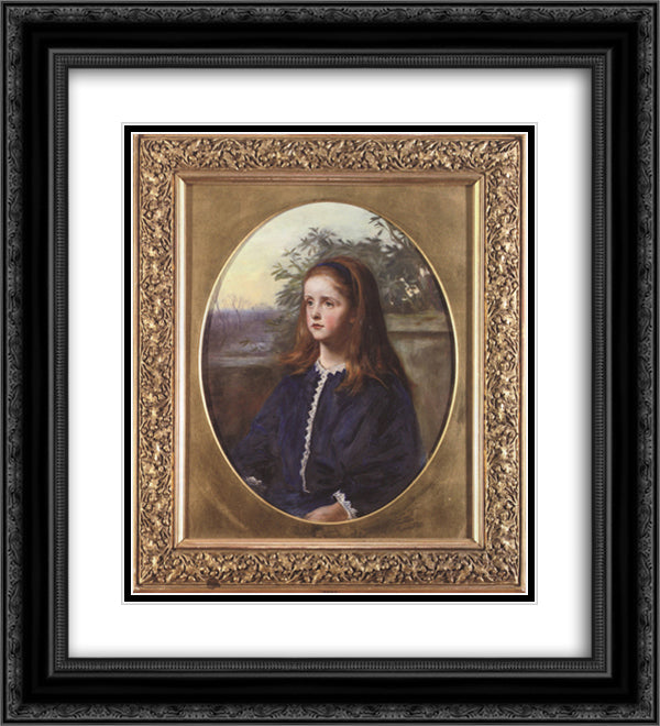 Portrait of Margaret Fuller Maitland 20x22 Black Ornate Wood Framed Art Print Poster with Double Matting by Millais, John Everett