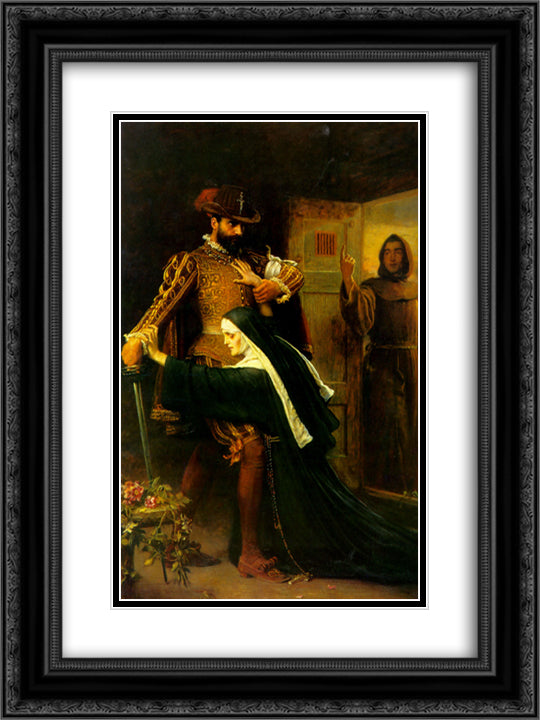 St. Bartholemew's Day 18x24 Black Ornate Wood Framed Art Print Poster with Double Matting by Millais, John Everett