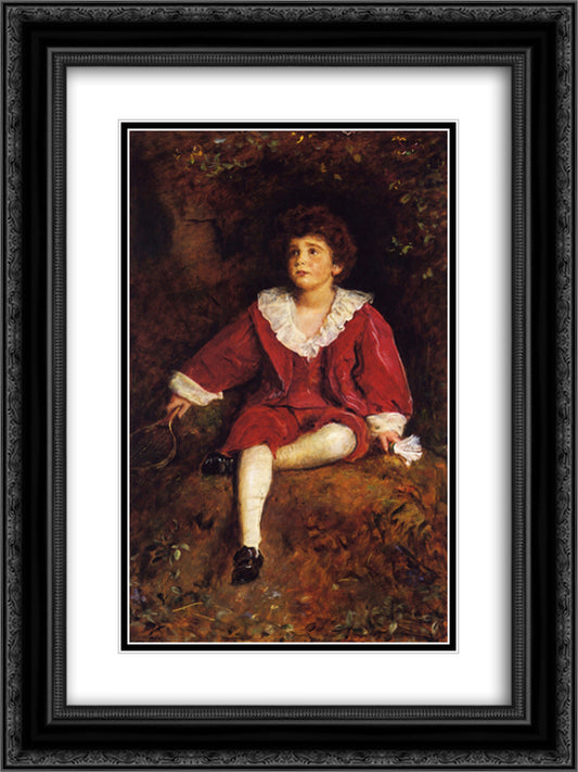 The Honourable John Nevile Manners 18x24 Black Ornate Wood Framed Art Print Poster with Double Matting by Millais, John Everett