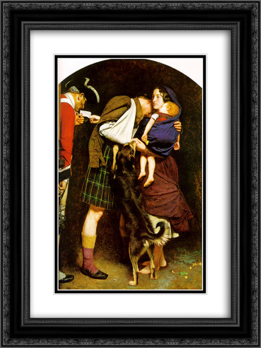 The Order of Release 18x24 Black Ornate Wood Framed Art Print Poster with Double Matting by Millais, John Everett