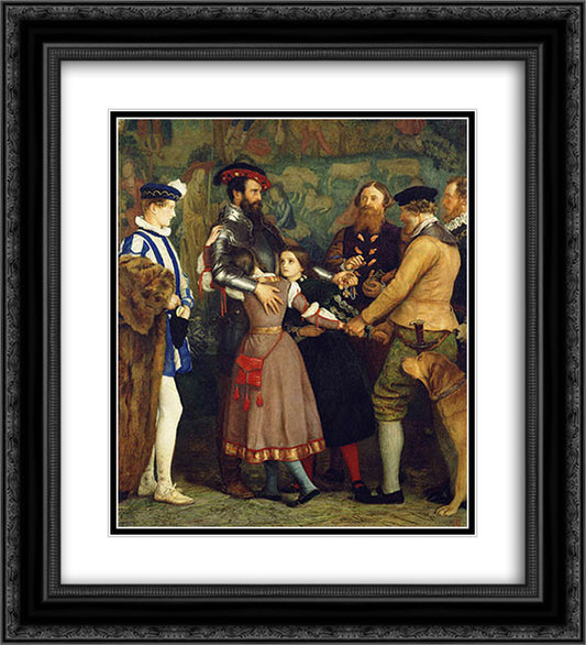 The Ransom 20x22 Black Ornate Wood Framed Art Print Poster with Double Matting by Millais, John Everett