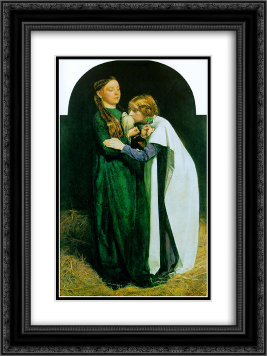 The Return of the Dove to the Ark 18x24 Black Ornate Wood Framed Art Print Poster with Double Matting by Millais, John Everett