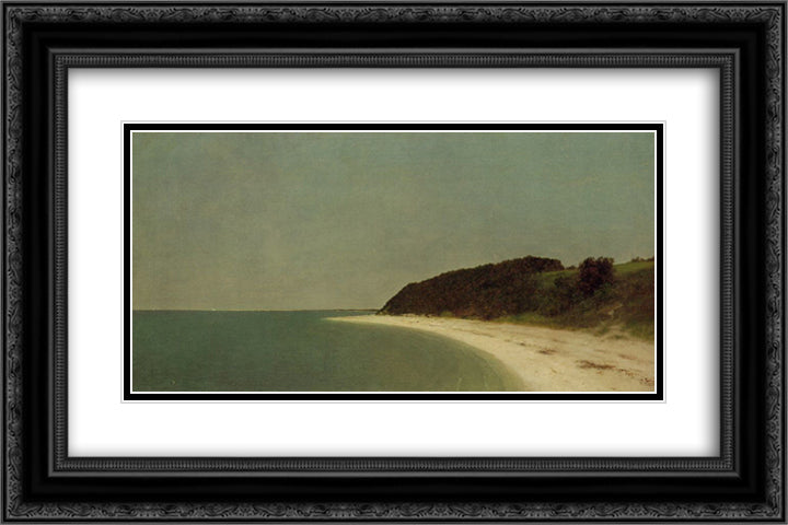 Eaton's Neck, Long Island 24x16 Black Ornate Wood Framed Art Print Poster with Double Matting by Kensett, John Frederick
