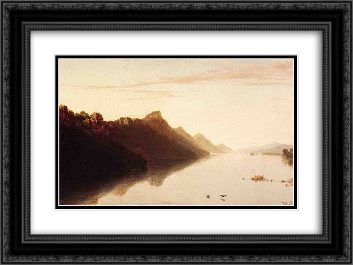 Upper Mississippi 24x18 Black Ornate Wood Framed Art Print Poster with Double Matting by Kensett, John Frederick