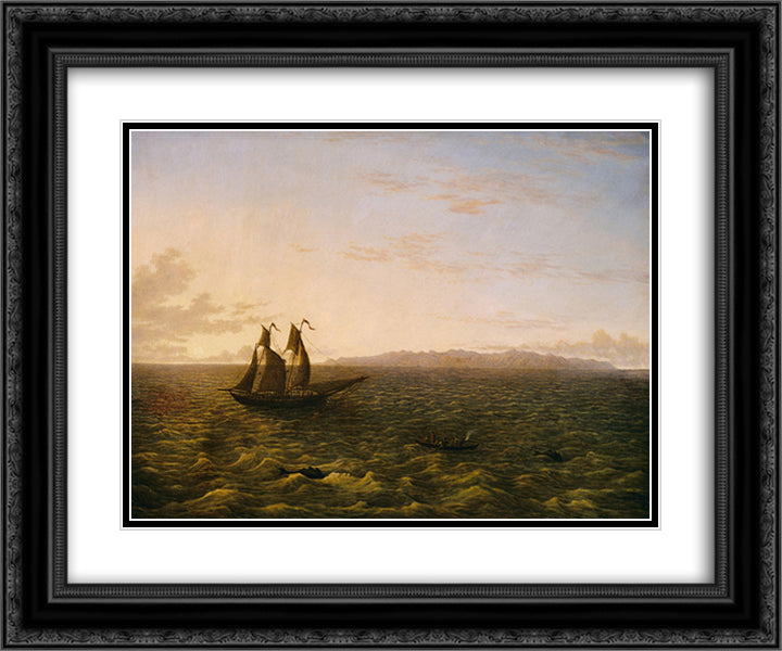 The Island of Madeira 24x20 Black Ornate Wood Framed Art Print Poster with Double Matting by Glover, John