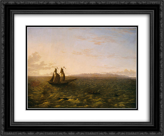 The Island of Madeira 24x20 Black Ornate Wood Framed Art Print Poster with Double Matting by Glover, John