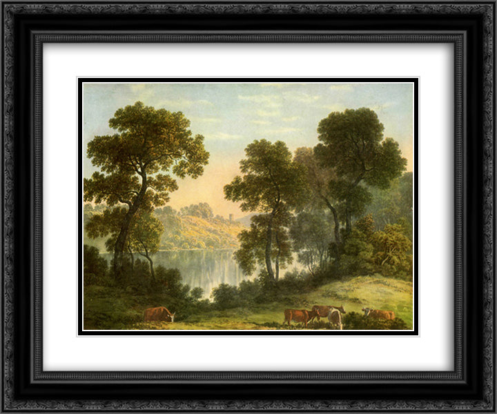 View in north Wales 24x20 Black Ornate Wood Framed Art Print Poster with Double Matting by Glover, John